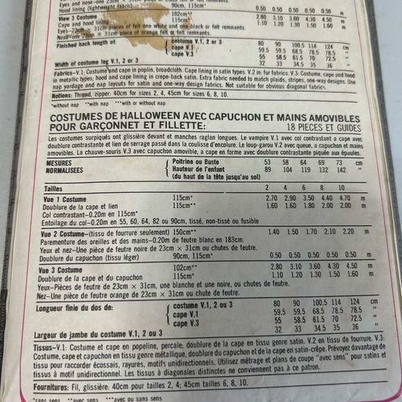 4/$50 simplicity 9206 vampire Children's Costume Pattern sew pattern 🪡 - Picture 5 of 8